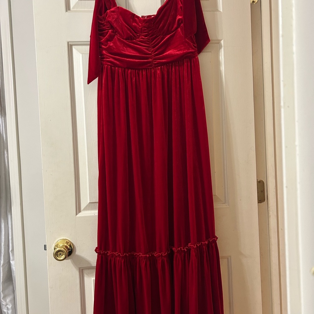Red Velvet Maxi Dress